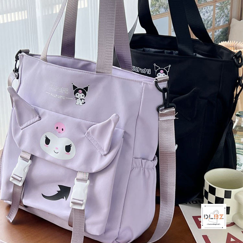 Cartoon Cat Single Shoulder Slung Tote Bag, School Bag or Diaper Bag