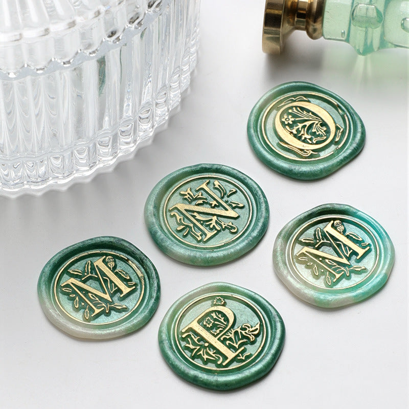 Rose Alphabet Series Brass Seal Heads