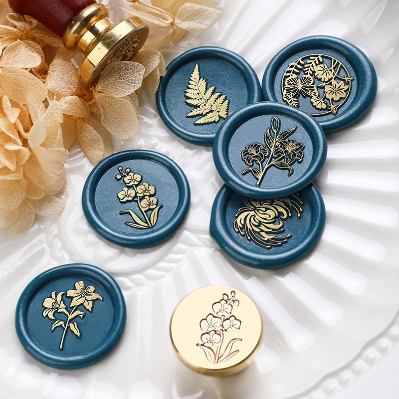 Floral Brass Wax Seal Stamp Heads