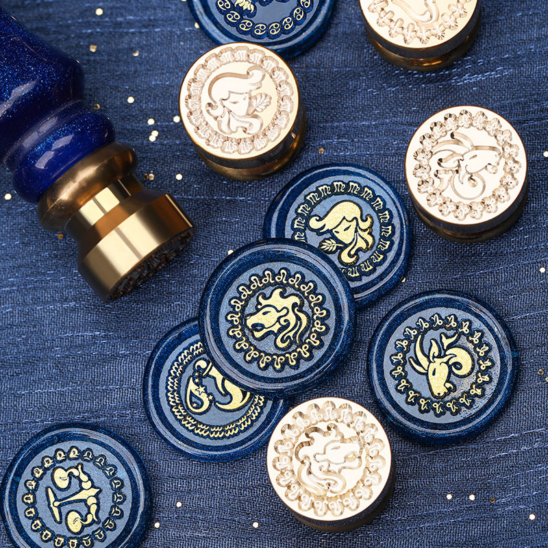 1.5cm Mini Zodiac Series Wax Seal Brass Heads