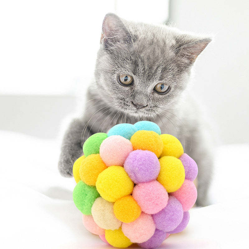 Pet Toys Self Play Rainbow Bells Interactive Ball Cat Teaser Ball