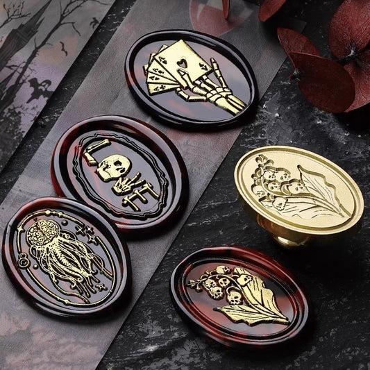 Gothic Series Engraved Wax Seal Stamps Brass Heads