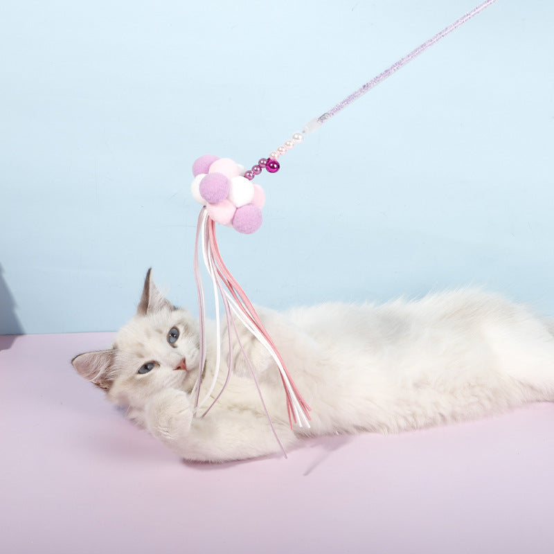 Furry Ball Tassel Cat Interactive Teaser Wand