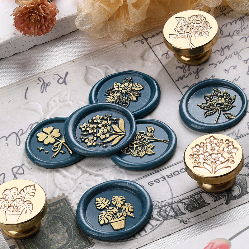 Floral Brass Wax Seal Stamp Heads