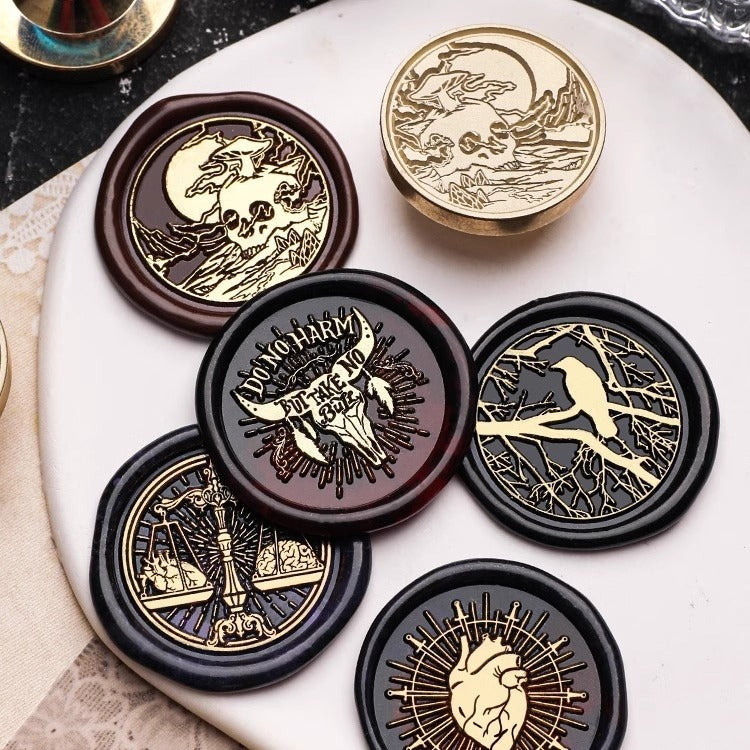 Gothic Series Engraved Wax Seal Stamps Brass Heads