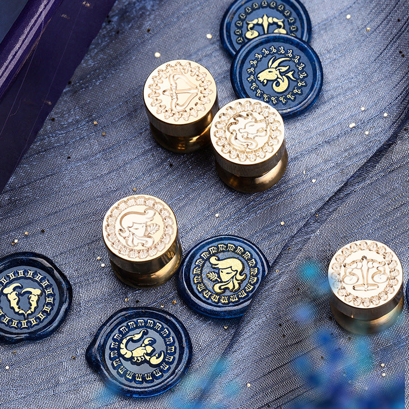 1.5cm Mini Zodiac Series Wax Seal Brass Heads