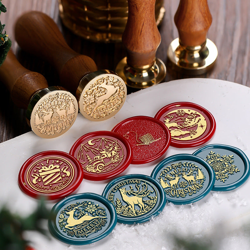 Christmas-Themed Wax Seal Stamp Set