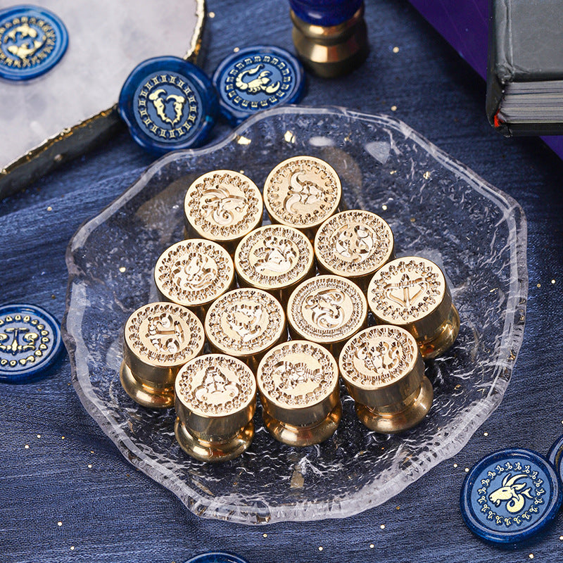 1.5cm Mini Zodiac Series Wax Seal Brass Heads