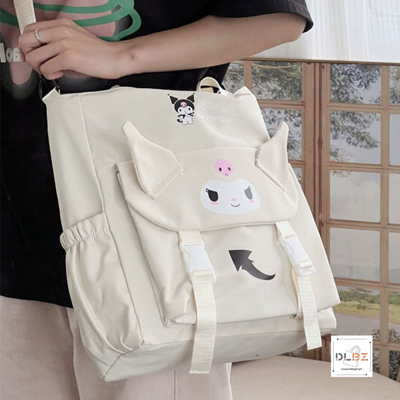 Cartoon Cat Single Shoulder Slung Tote Bag, School Bag or Diaper Bag