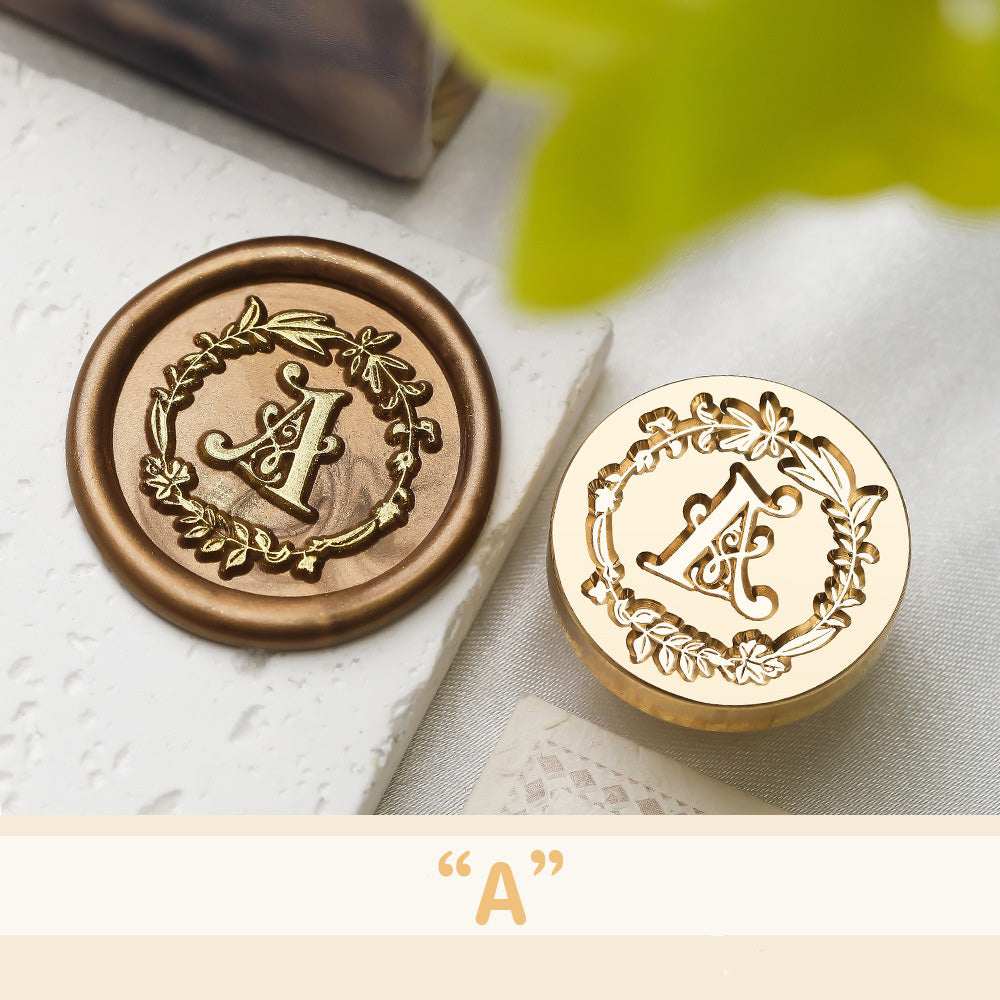 Floral Wreath Alphabet Wax Seal Stamp