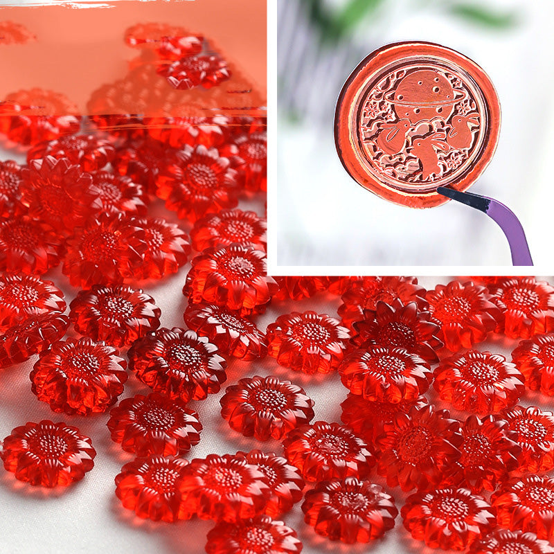 Sunflower-Shaped Translucent Wax Beads