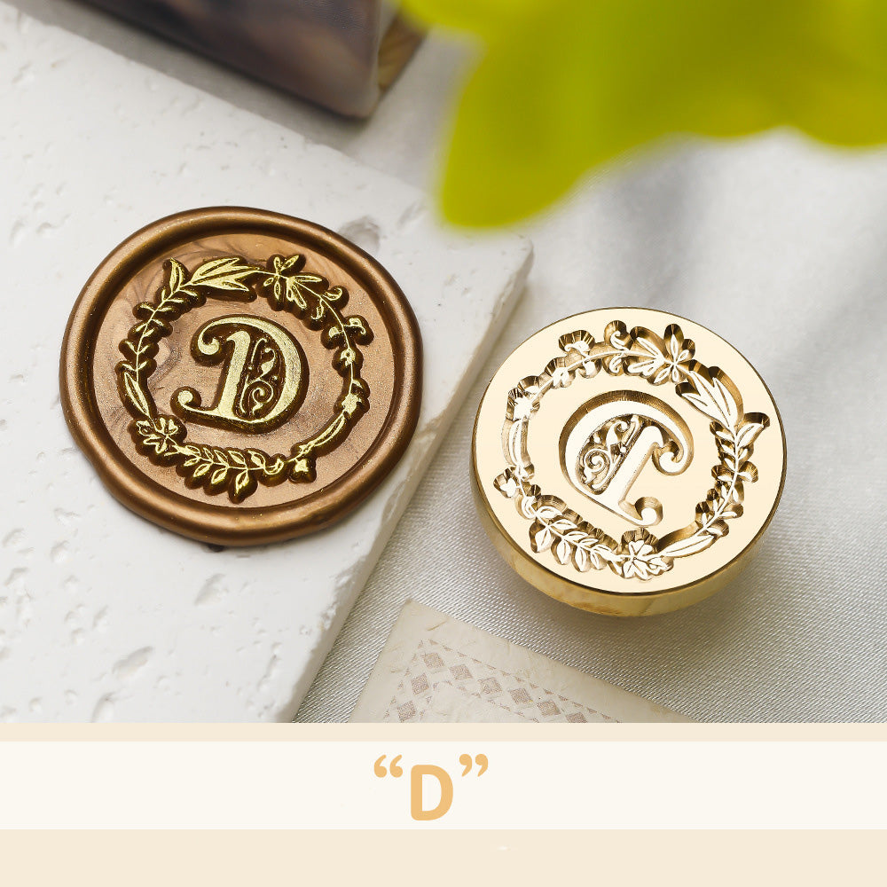 Floral Wreath Alphabet Wax Seal Stamp