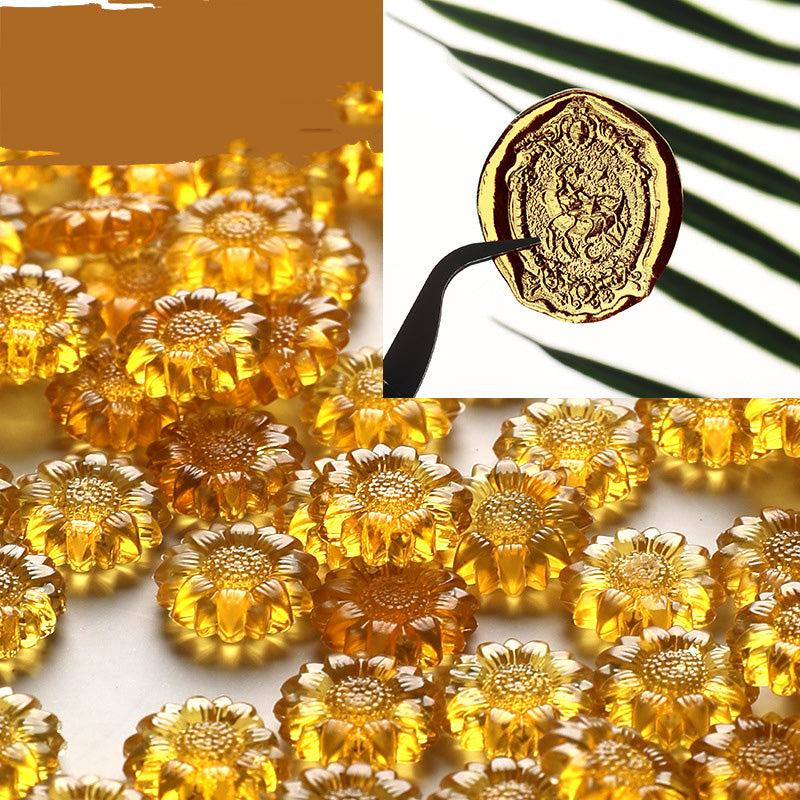 Sunflower-Shaped Translucent Wax Beads