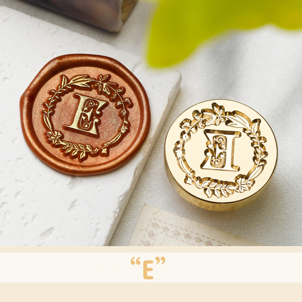 Floral Wreath Alphabet Wax Seal Stamp