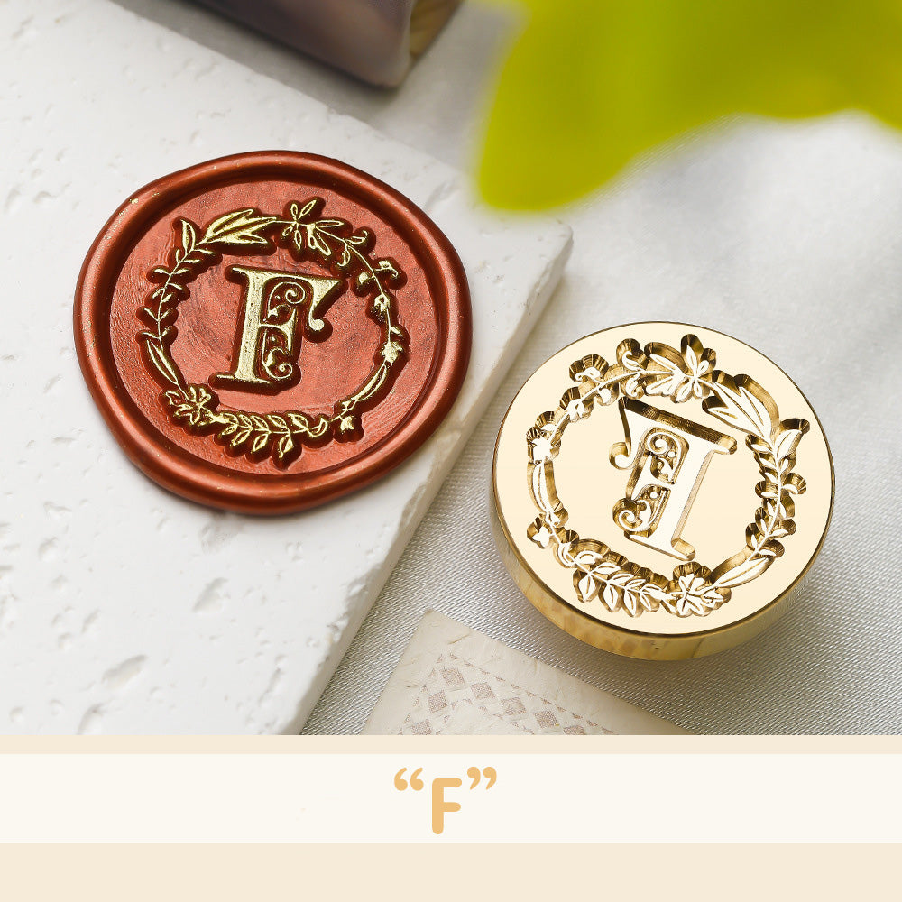 Floral Wreath Alphabet Wax Seal Stamp