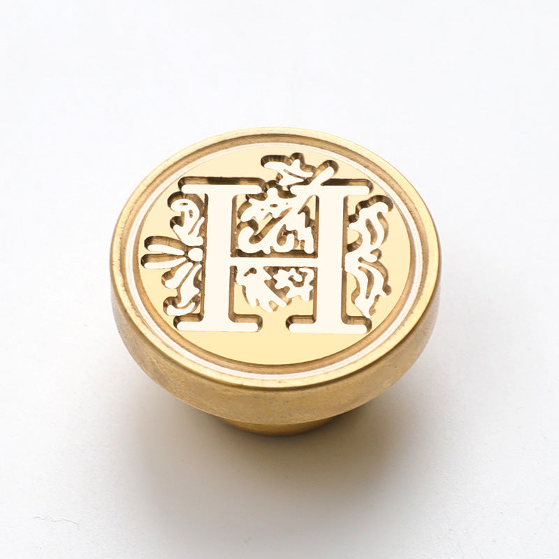 Rose Alphabet Series Brass Seal Heads