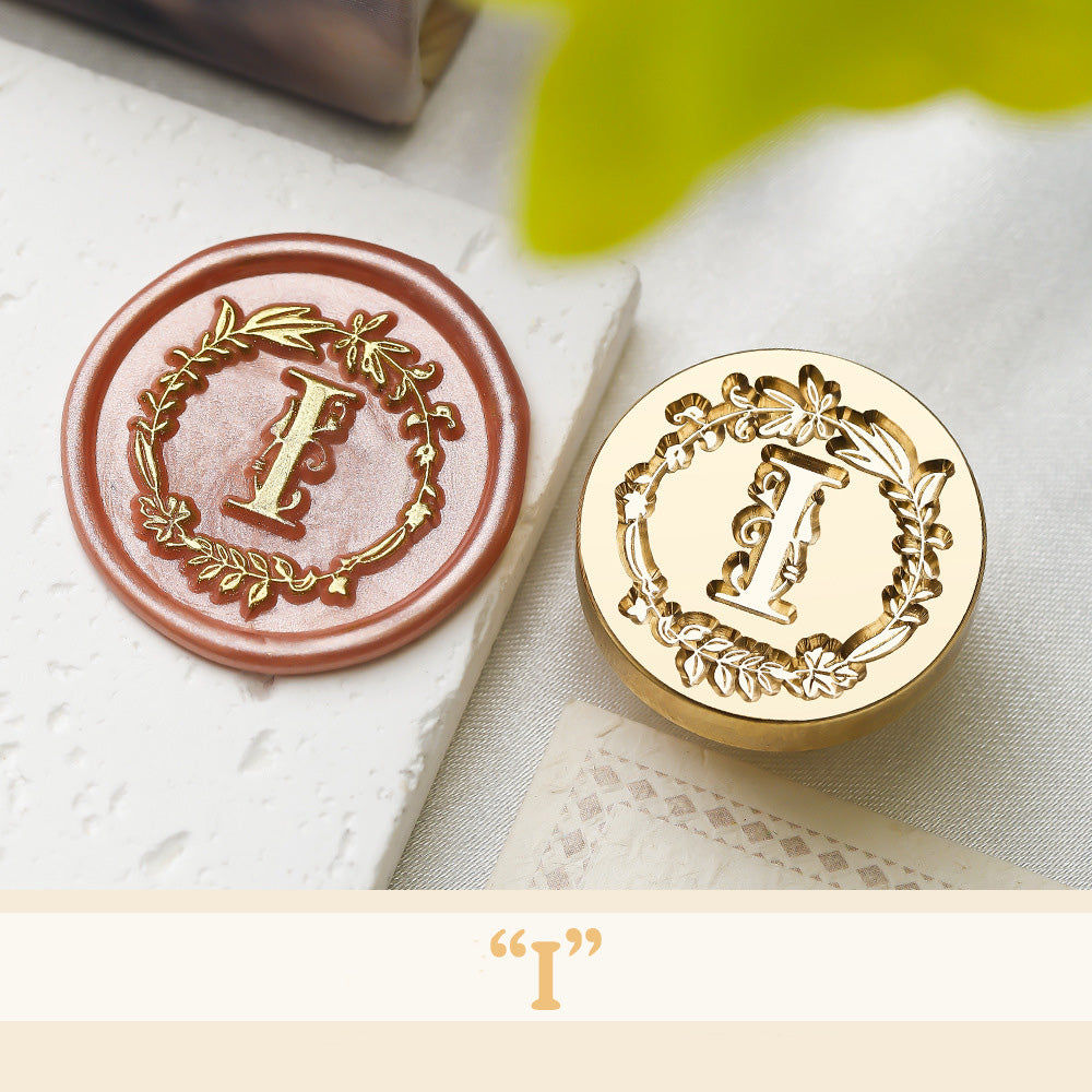 Floral Wreath Alphabet Wax Seal Stamp