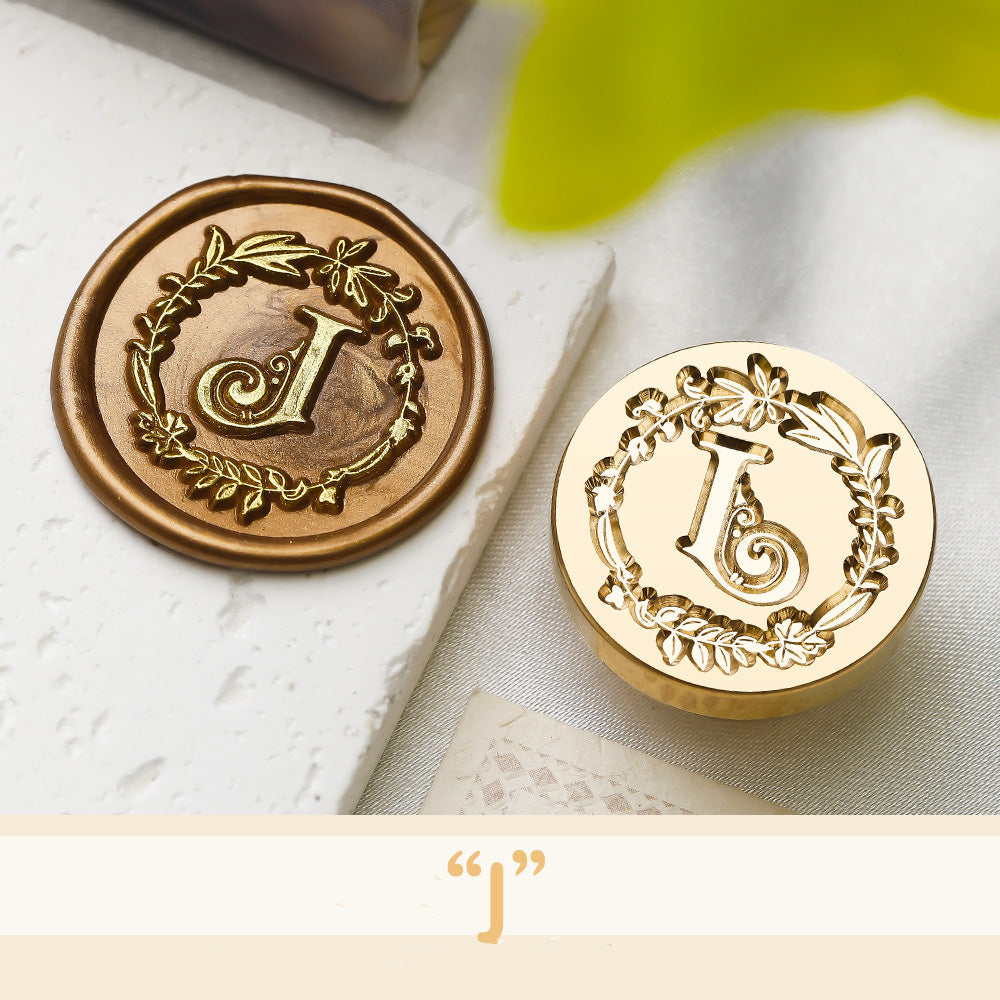 Floral Wreath Alphabet Wax Seal Stamp