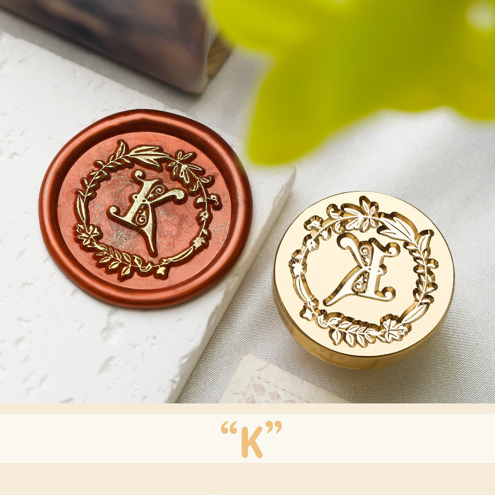 Floral Wreath Alphabet Wax Seal Stamp