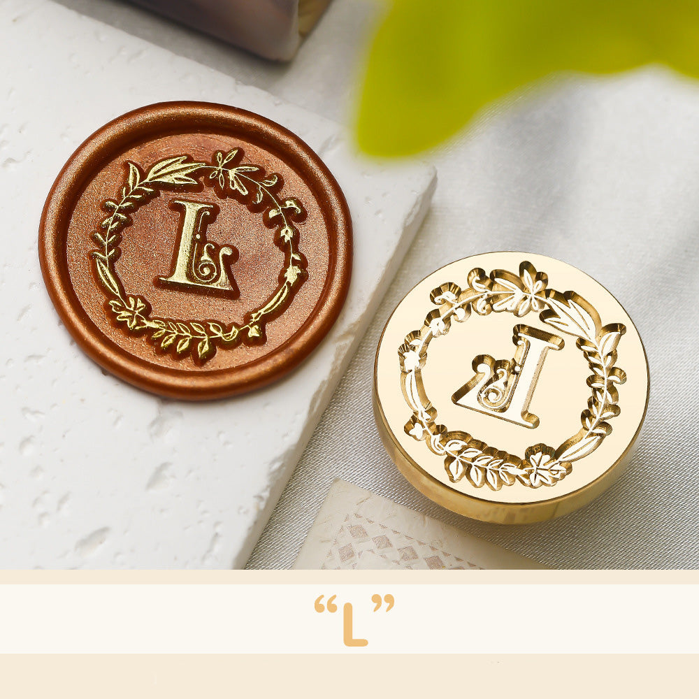 Floral Wreath Alphabet Wax Seal Stamp