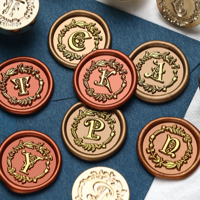 Floral Wreath Alphabet Wax Seal Stamp