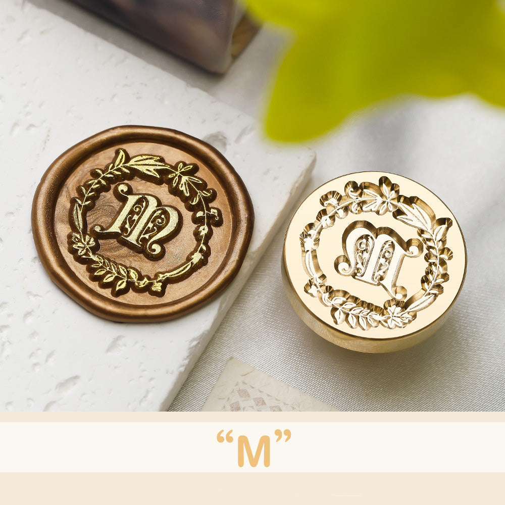 Floral Wreath Alphabet Wax Seal Stamp