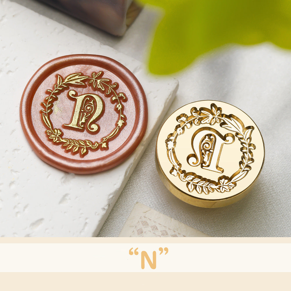 Floral Wreath Alphabet Wax Seal Stamp