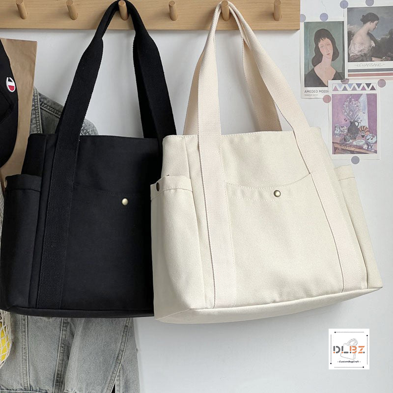 Aesthetic Tote Bag  With Multi Pockets, Zipper Pockets, Everything Tote Bag With Compartments