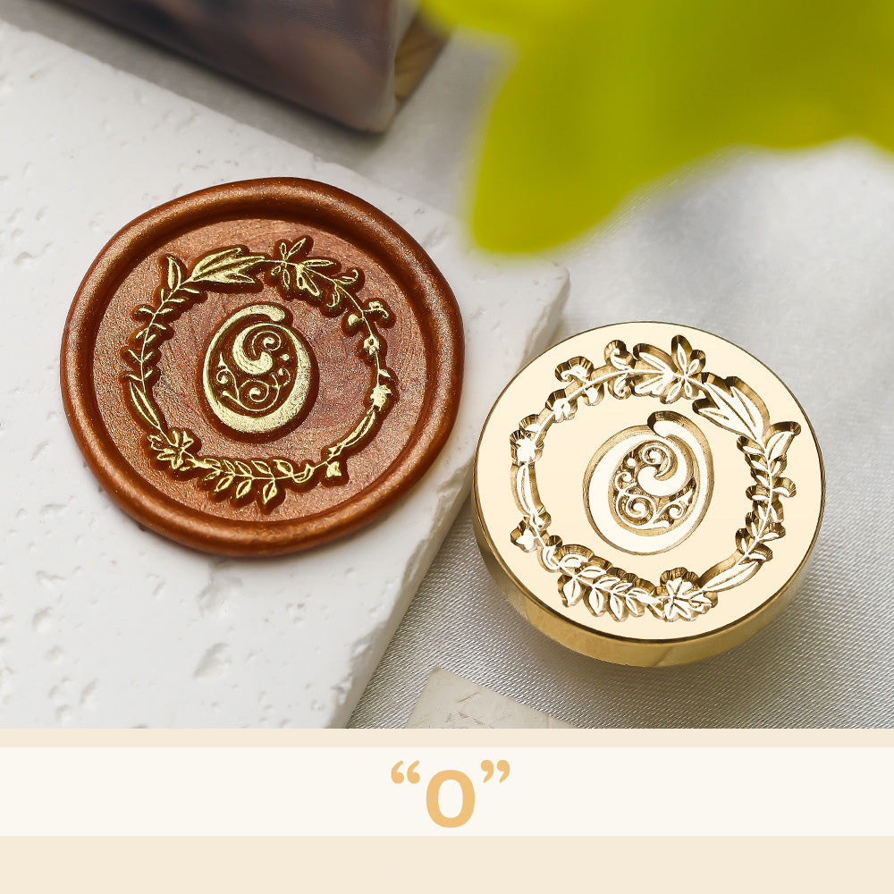 Floral Wreath Alphabet Wax Seal Stamp