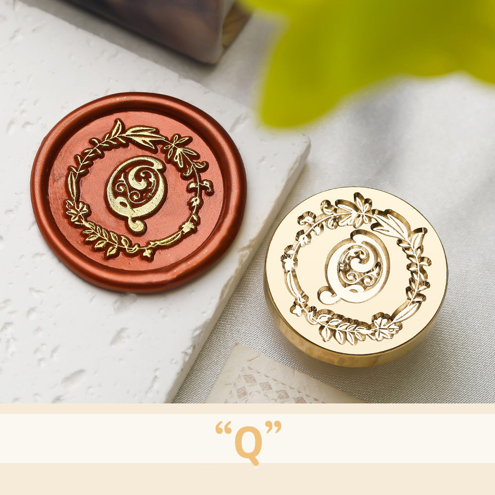 Floral Wreath Alphabet Wax Seal Stamp