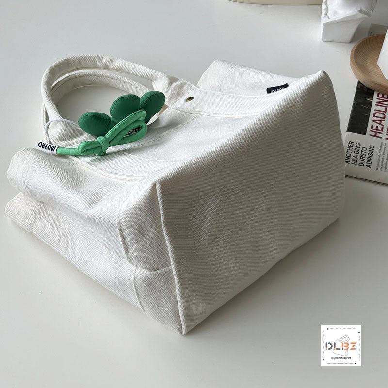 Detachable Compartment Cotton Canvas Tote Bag, Flexibly Adjust Space, Convenient for Carrying