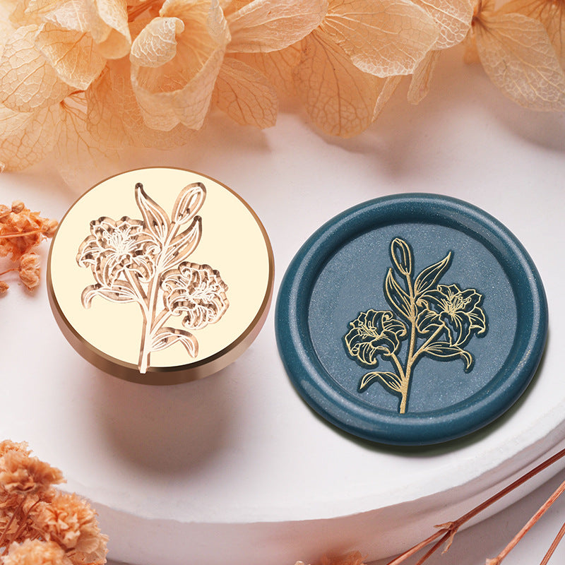 Floral Brass Wax Seal Stamp Heads