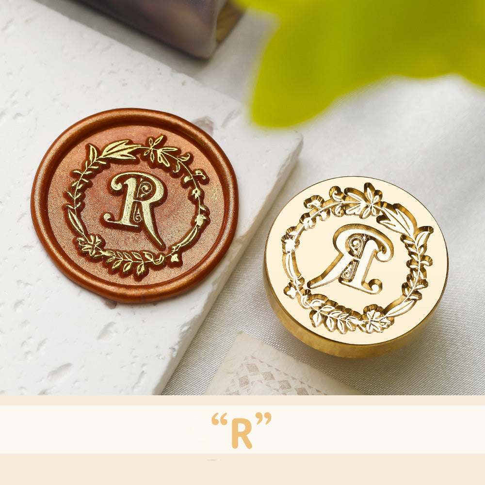 Floral Wreath Alphabet Wax Seal Stamp