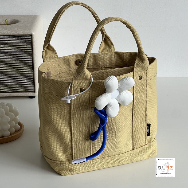 Detachable Compartment Cotton Canvas Tote Bag, Flexibly Adjust Space, Convenient for Carrying