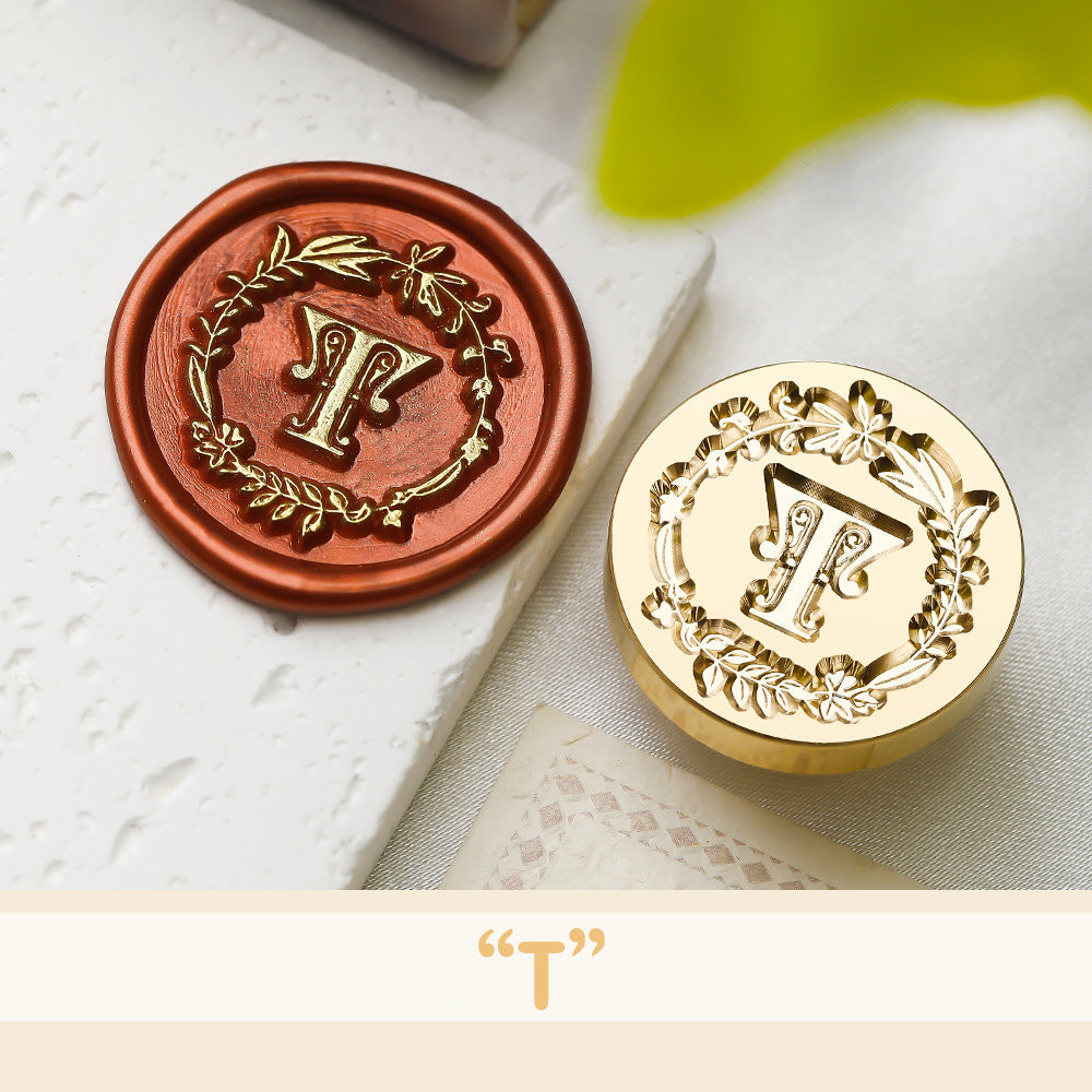 Floral Wreath Alphabet Wax Seal Stamp