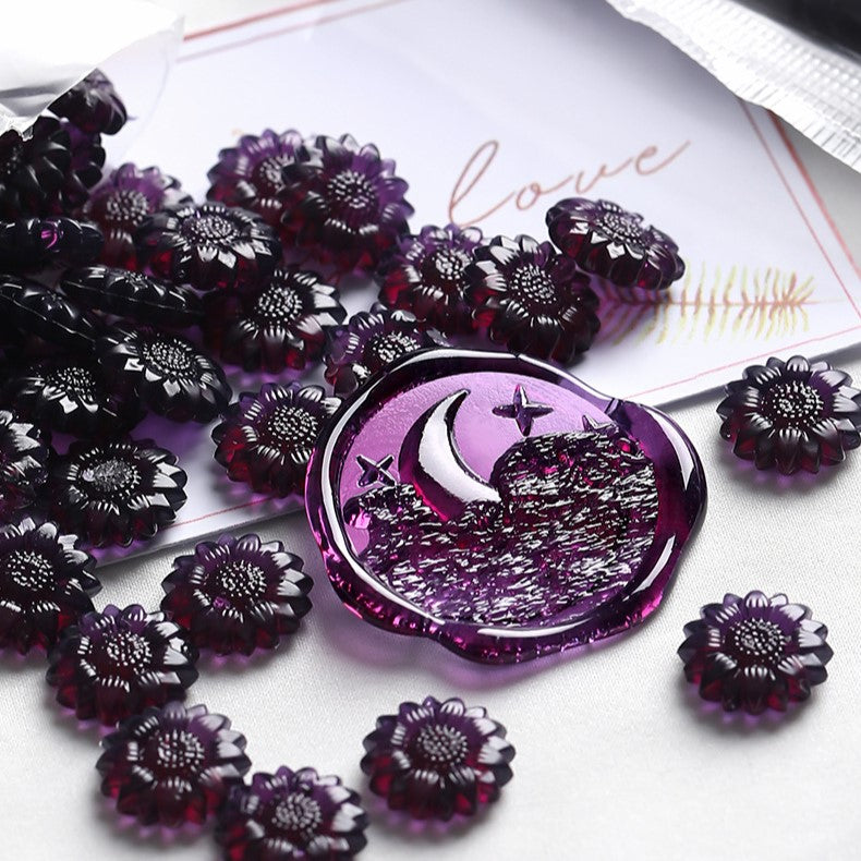 Sunflower-Shaped Translucent Wax Beads