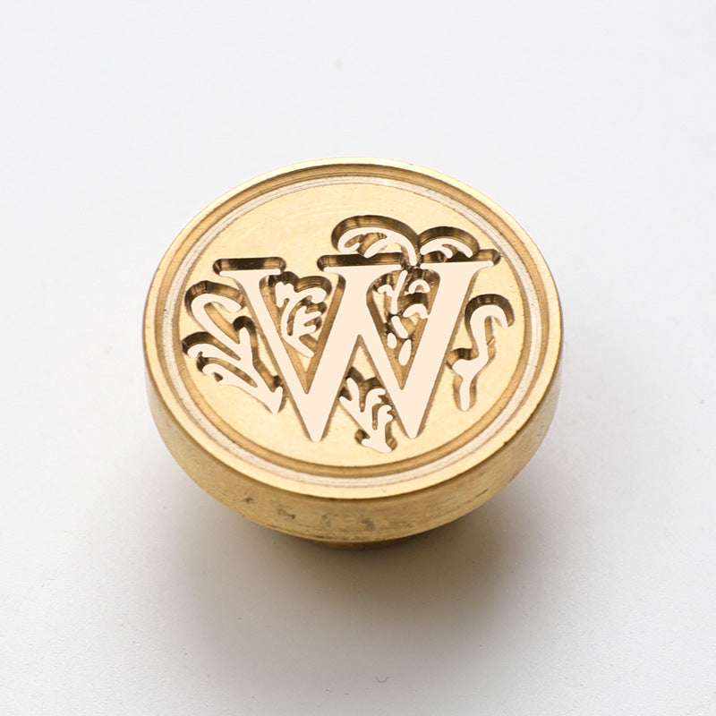 Rose Alphabet Series Brass Seal Heads