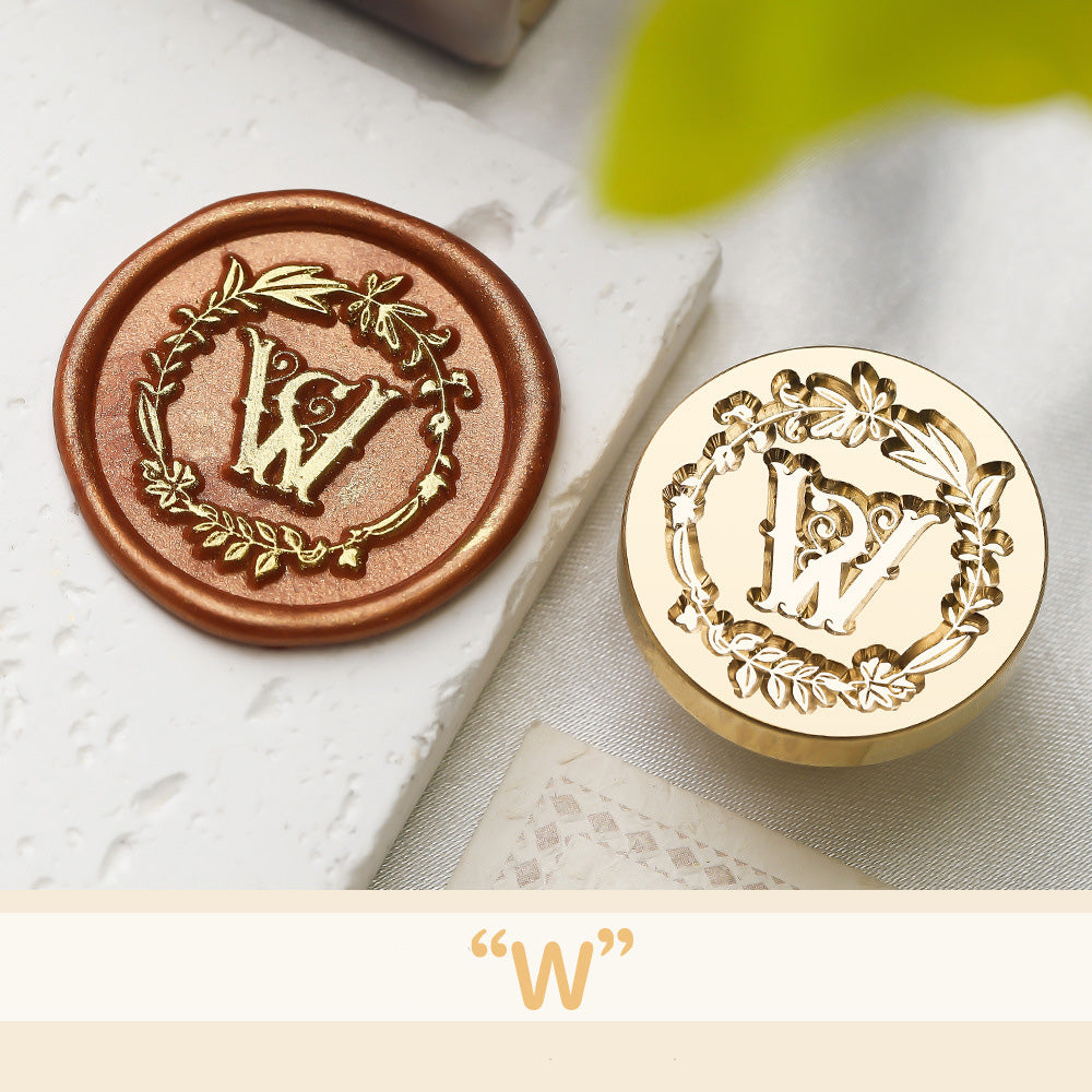 Floral Wreath Alphabet Wax Seal Stamp