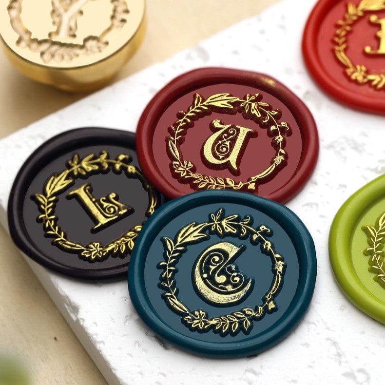 Floral Wreath Alphabet Wax Seal Stamp