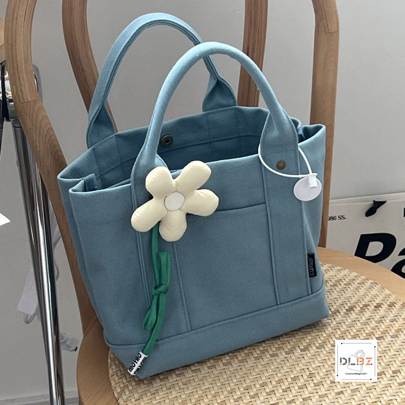 Detachable Compartment Cotton Canvas Tote Bag, Flexibly Adjust Space, Convenient for Carrying