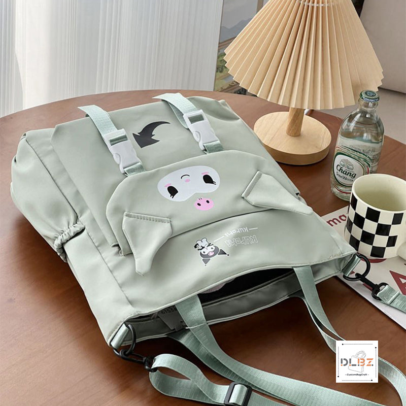 Cartoon Cat Single Shoulder Slung Tote Bag, School Bag or Diaper Bag