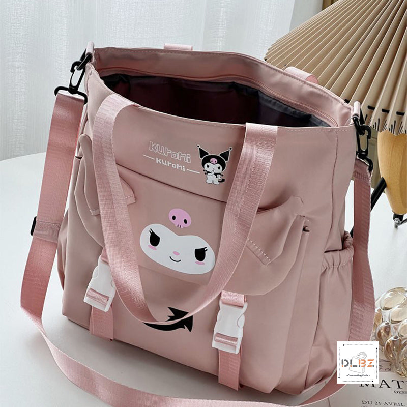 Cartoon Cat Single Shoulder Slung Tote Bag, School Bag or Diaper Bag