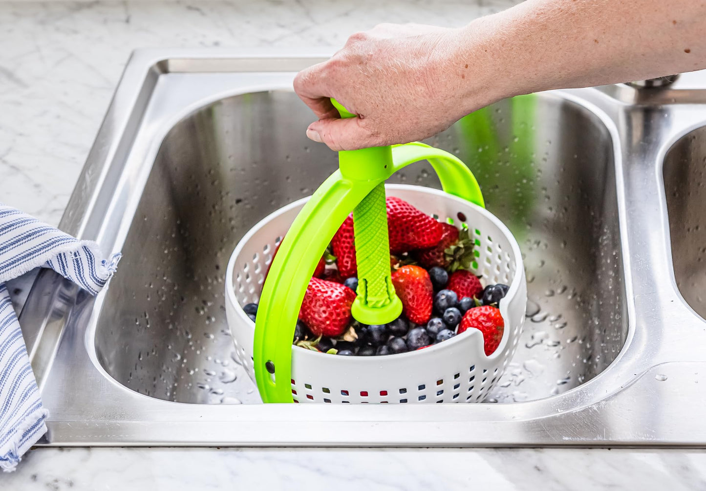 Rotating Handle Colander Strainer & Salad Spinner