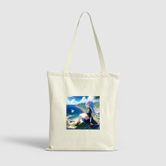 "Girl on the Cliff" Canvas Bag