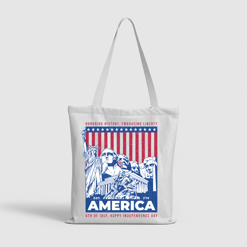 Honoring History，Embracing Liberty - Happy Independence Day Tote Bag