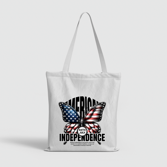 Patriotic Butterfly Canvas Bag