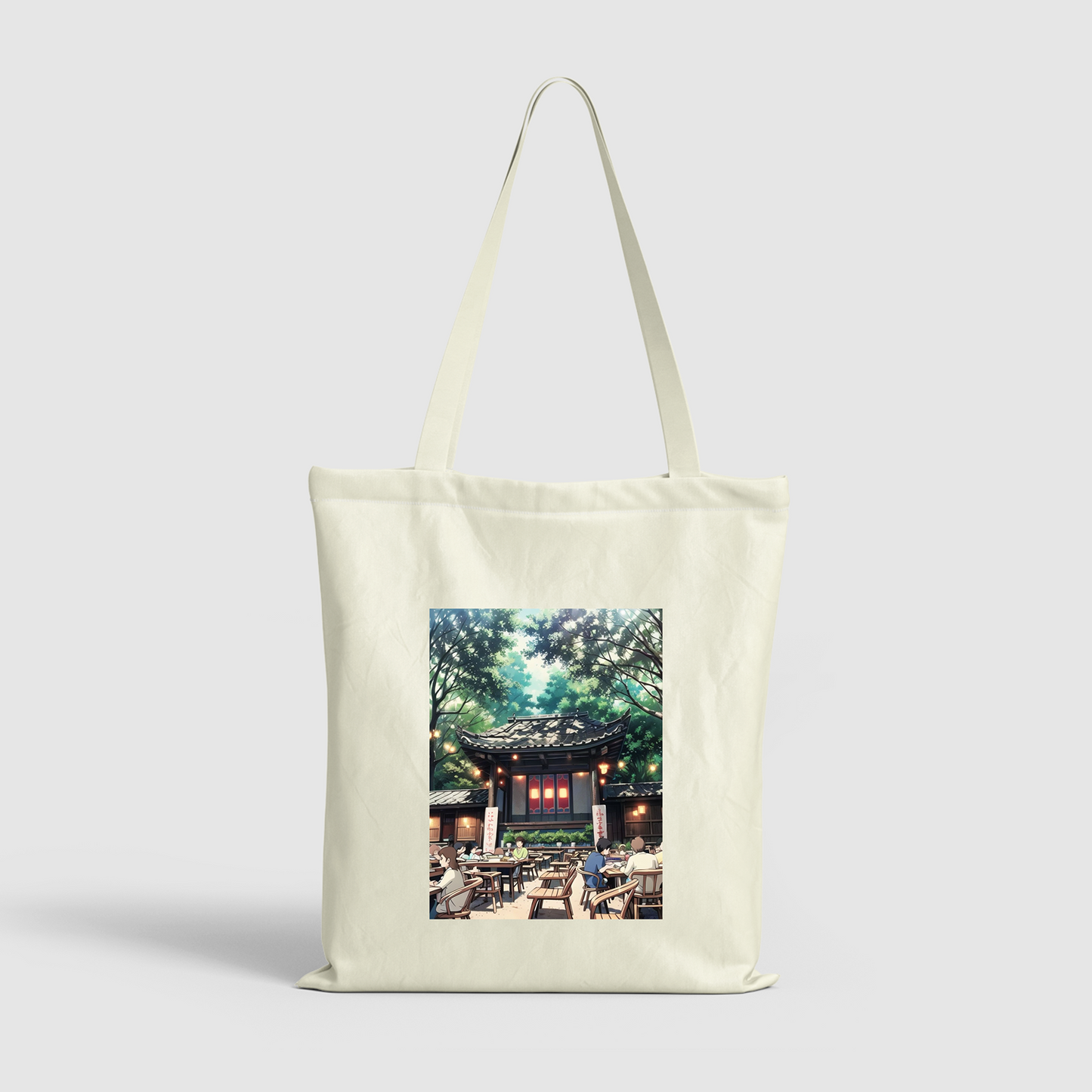 Tranquil Courtyard Canvas Bag