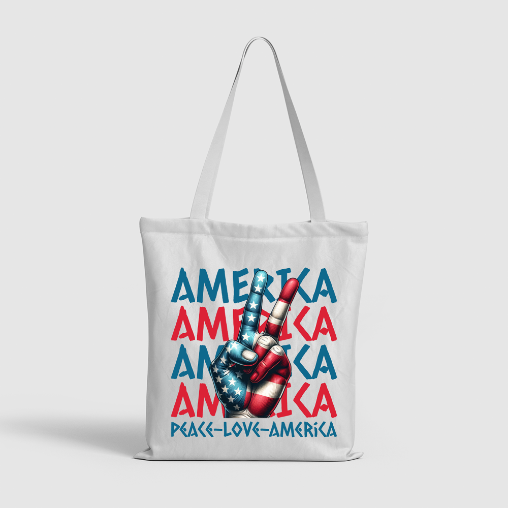 Vibrant USA Flag Hand Sign Tote Bag