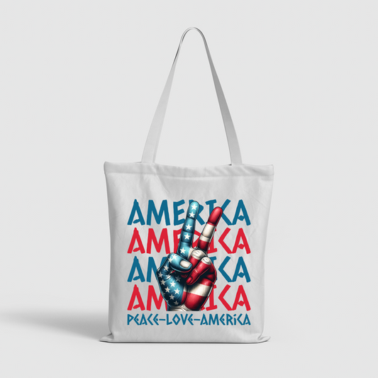 Vibrant USA Flag Hand Sign Tote Bag