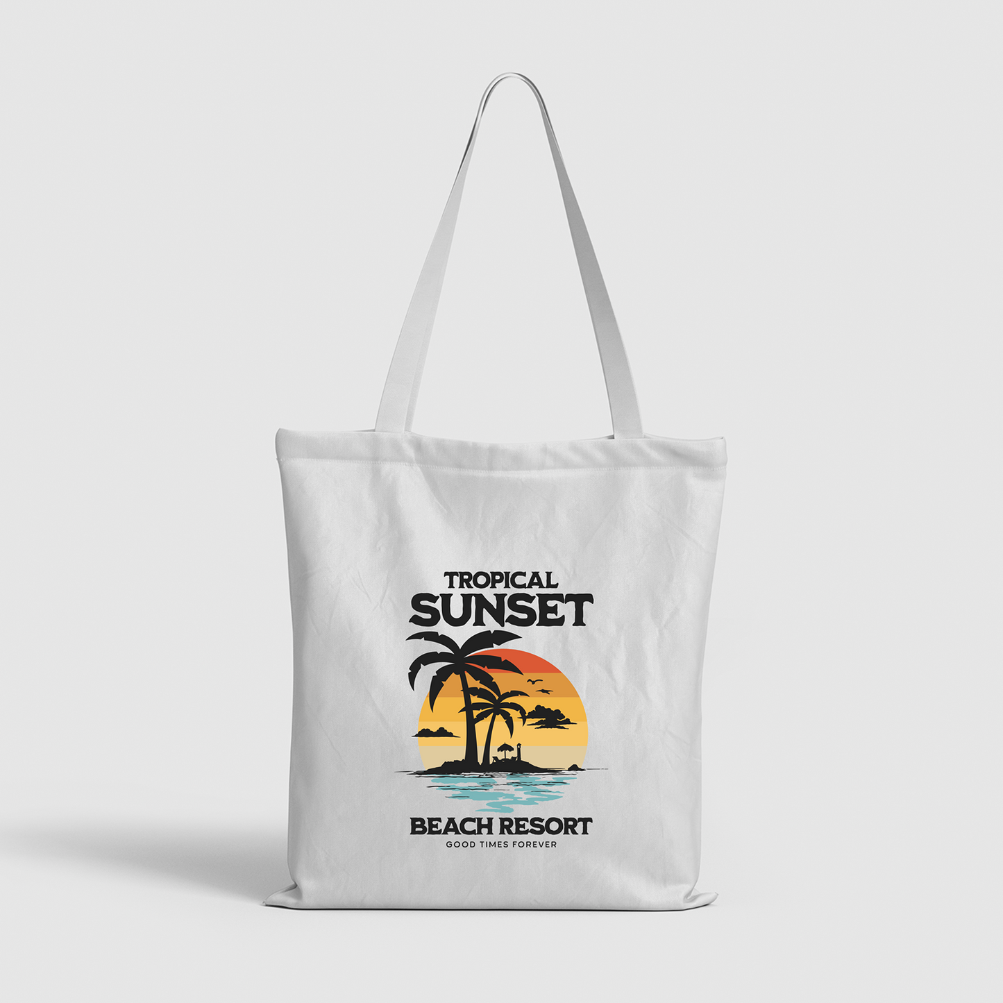 Tropical Sunset Beach Canvas Bag